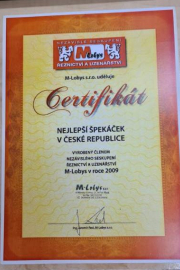 Certifikát - nejlepší špekáček v České republice